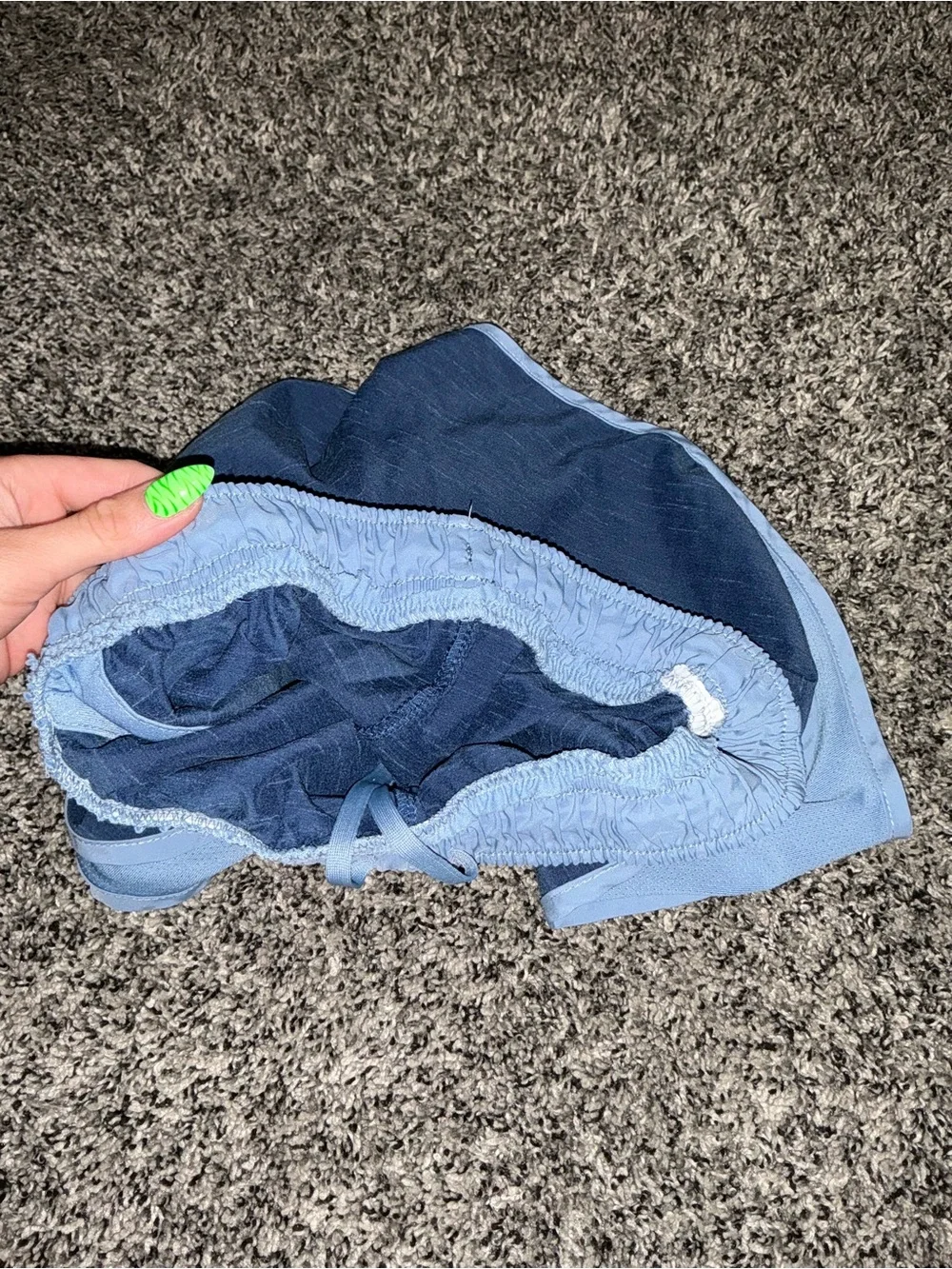 Nike Navy and Light Blue Running Shorts